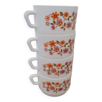 Vintage flower arcopal cups