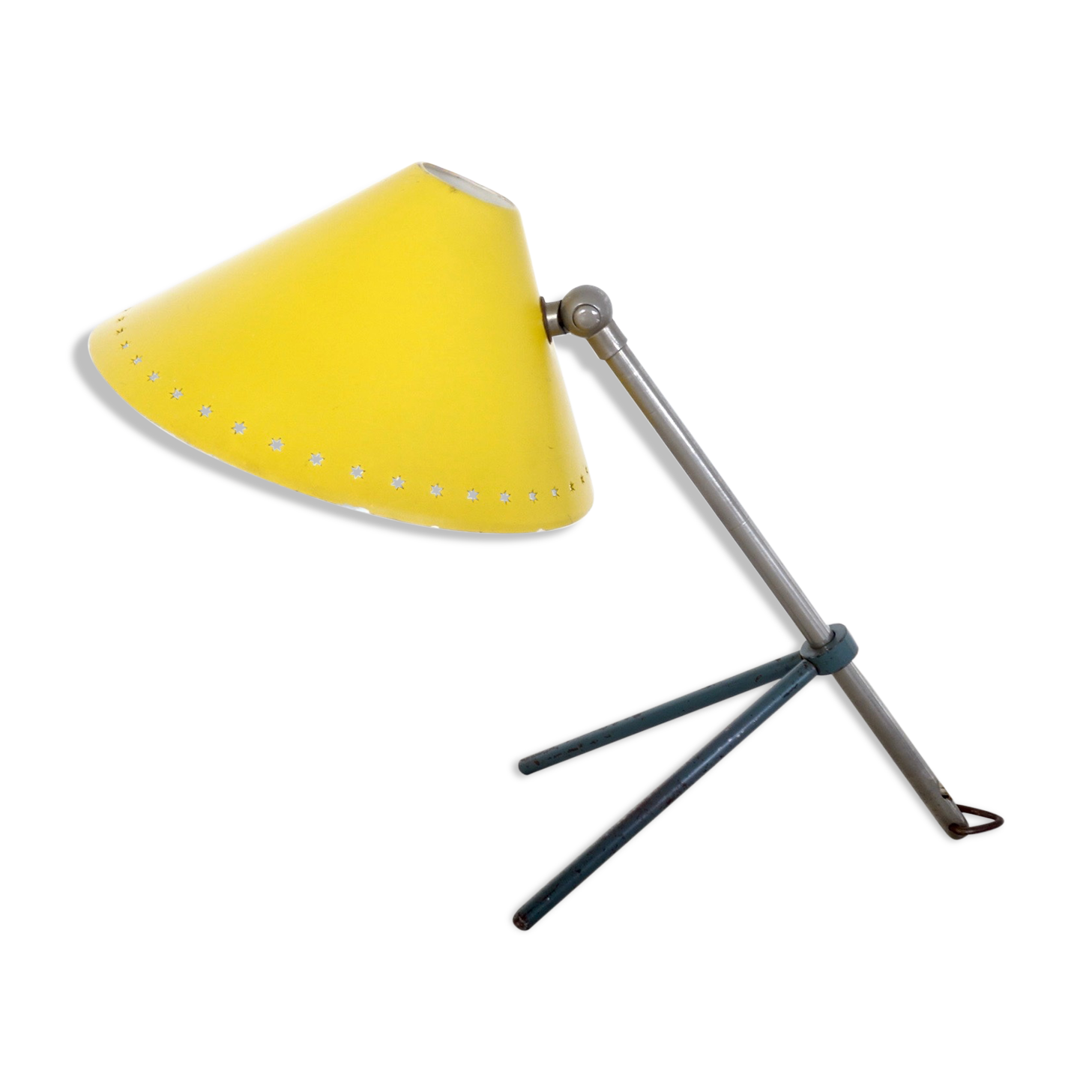 Desk lamp or apply wall Pinocchio Mid-Century yellow by H.Th.J.A. Busquet for Hala, 1953