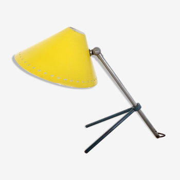 Desk lamp or apply wall Pinocchio Mid-Century yellow by H.Th.J.A. Busquet for Hala, 1953