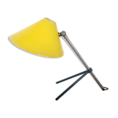 Lampe de bureau ou applique murale pinocchio mid-century jaune par h.th.j.a. busquet pour hala, 1953