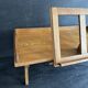 Manufrance wooden bedside table, folding tray with book holder.