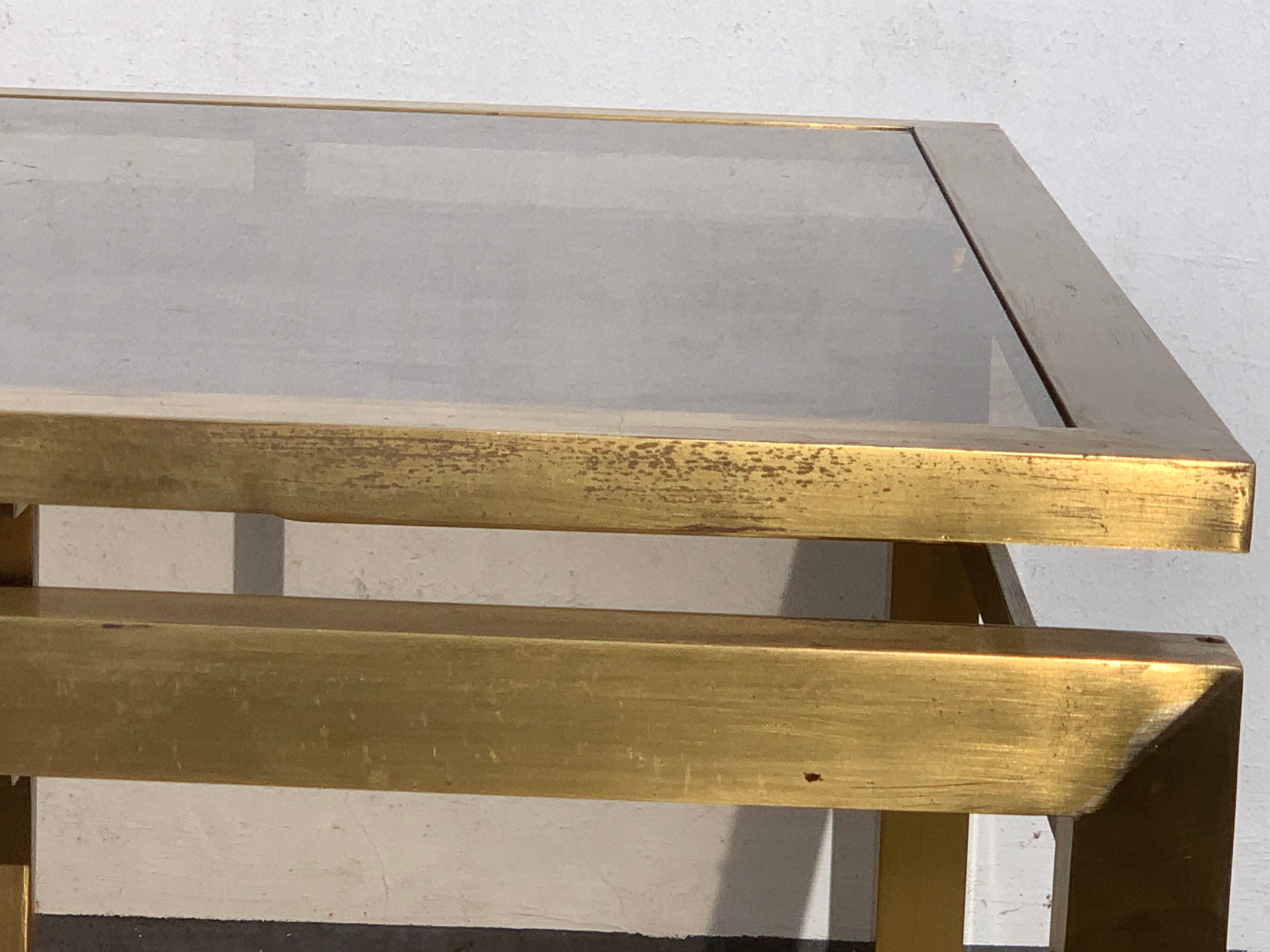 Guy Lefèvre's gilded metal coffee table for Maison Jansen, 1970