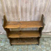 Rustic solid wood wall shelf 76x86cm 3 levels 1970