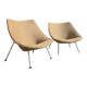 Pair of Oyster armchairs F156 and F157 by Pierre Paulin, late 1950s-60s.