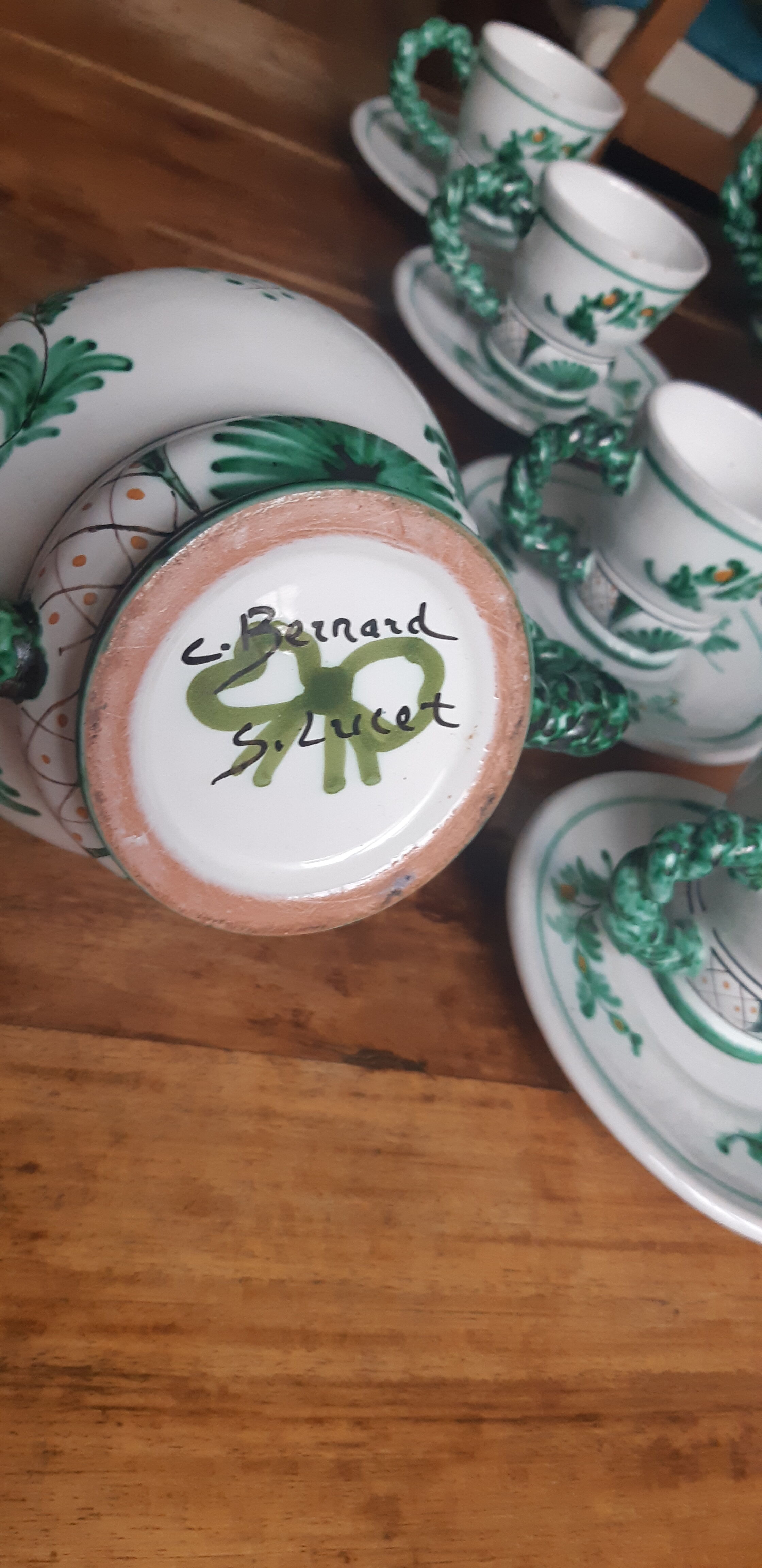 7-piece tea service porcelain C Bernard S Lucet