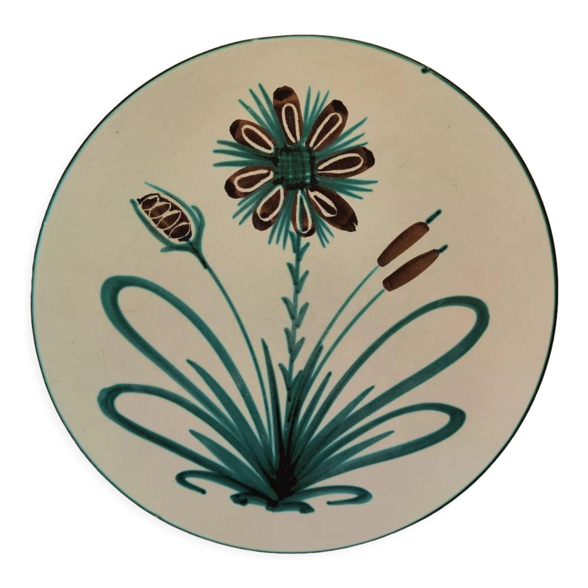 Large flowery dish by Robert Picault's workshop
