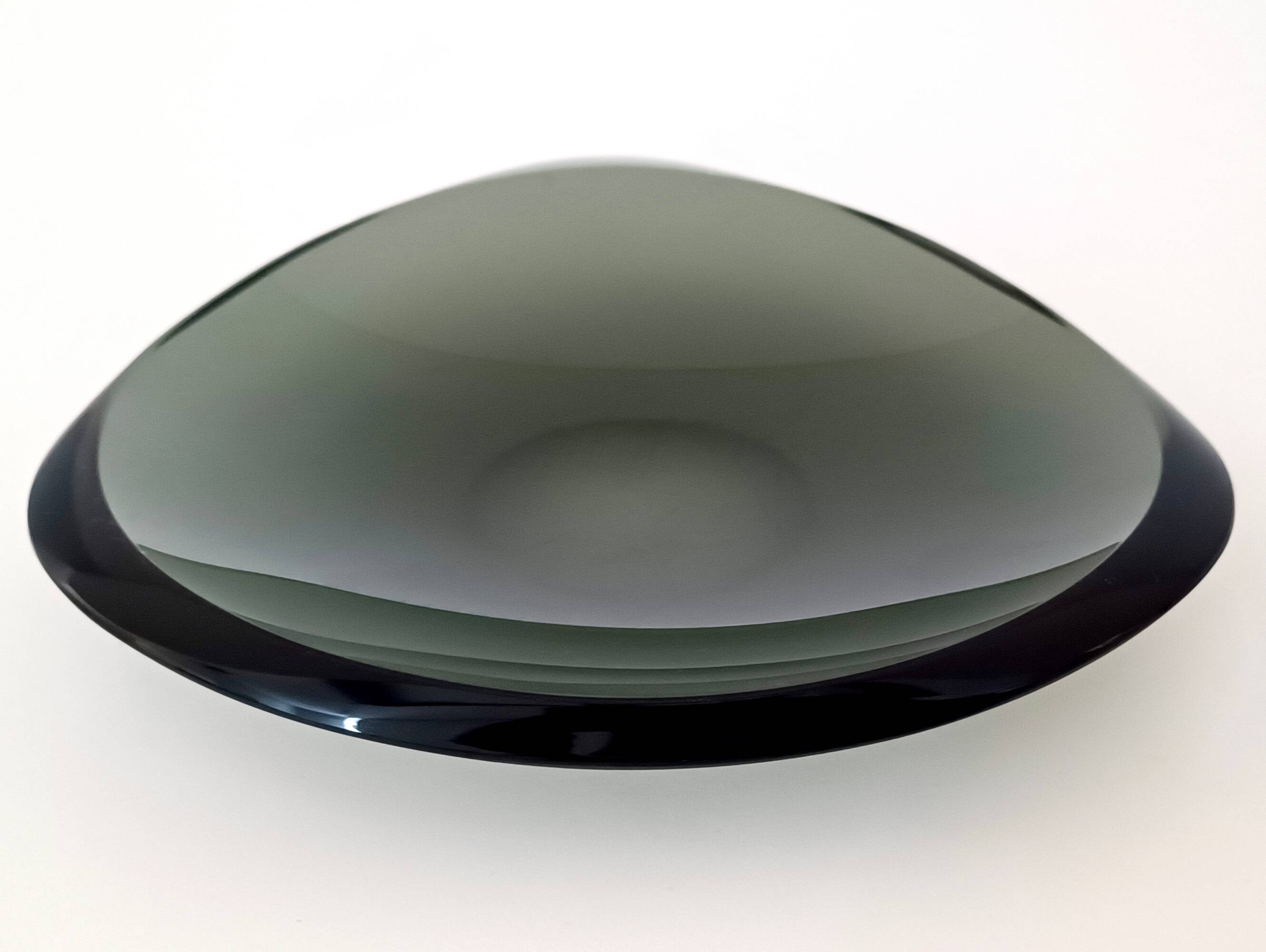 Dark Green Glass Ashtray by Max Ingrand for Fontana Arte, Italy