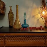 60's wood and rattan dresser