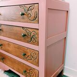 Commode Art déco rose