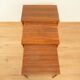 Set of 3 nesting tables, walnut with beech, vintage from the 60s