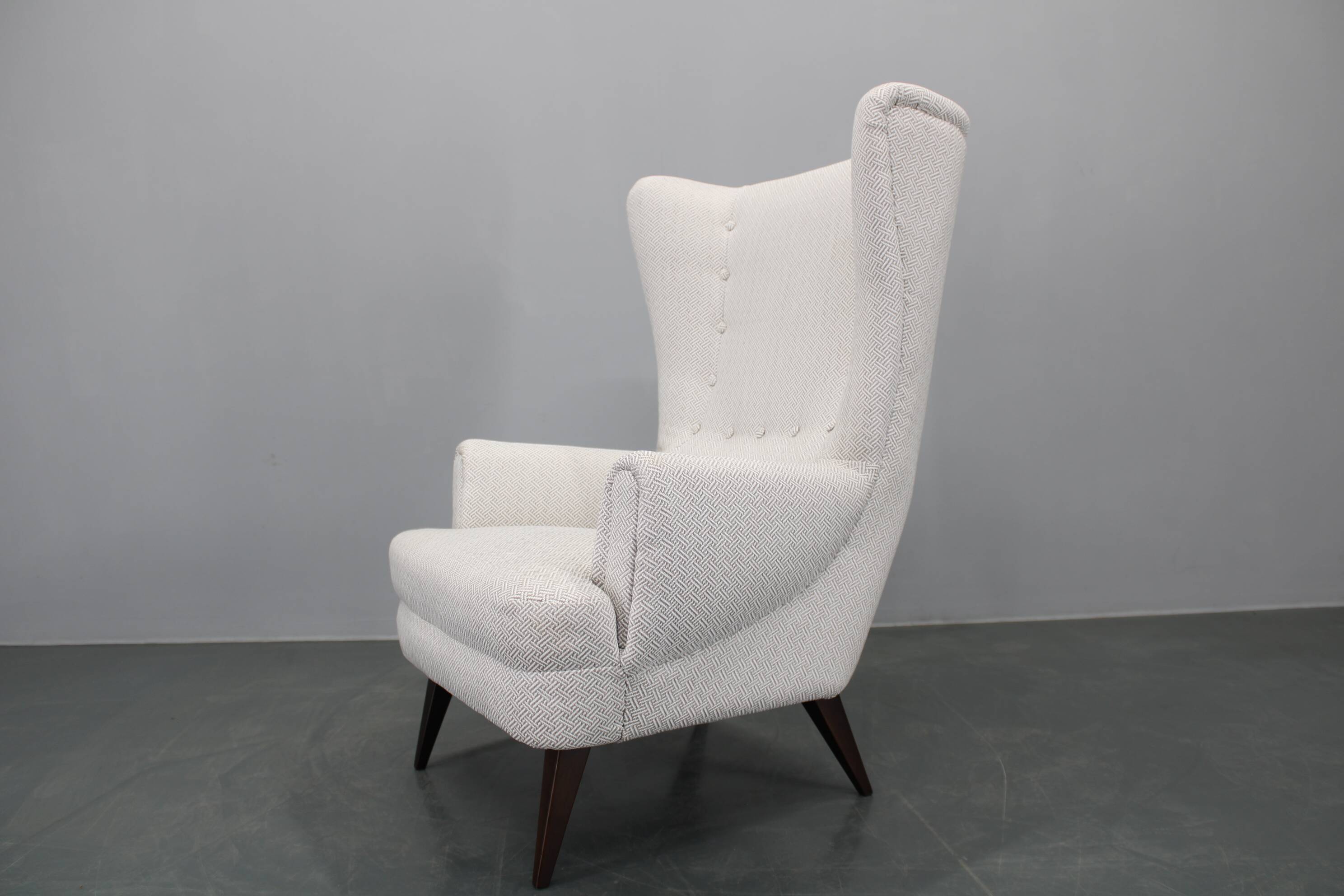 1960s Restored Wingback Chair, Czechoslovakia