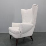 1960s Restored Wingback Chair, Czechoslovakia