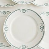 Set of 6 flat plates, ironstone, Petrus Regout, Empire.