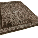 Handmade rustic anatolian 1970s 209 cm x 297 cm brown rug