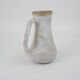 Signed white beige ceramic pitcher