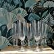 Nine champagne flutes