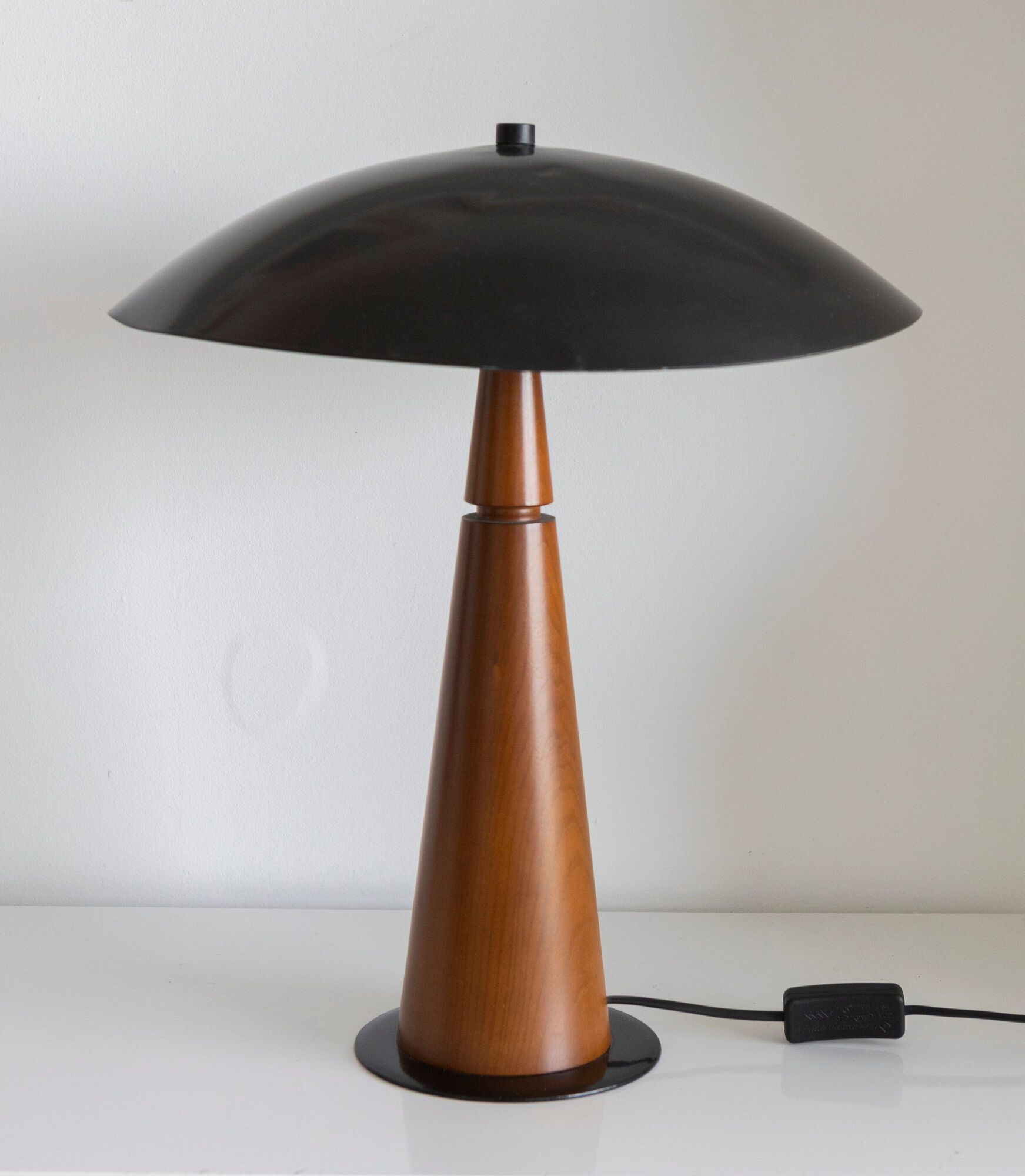 Vintage lamp Aluminor wooden foot art style vintage art deco 80s