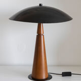 Vintage lamp Aluminor wooden foot art style vintage art deco 80s