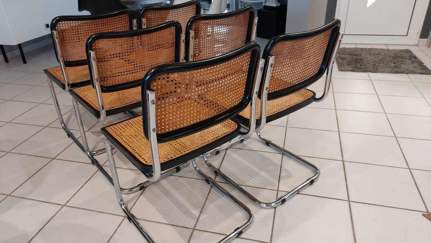 Suite de 6 chaises modèle Cesca B32 par Marcel Breuer vintage 1993