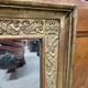 Miroir dore decor de fleurs et de feuillage du xix ème siecle