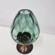 Candlestick, gold-tone brass, clear greenish glass, Austria, 1960s.