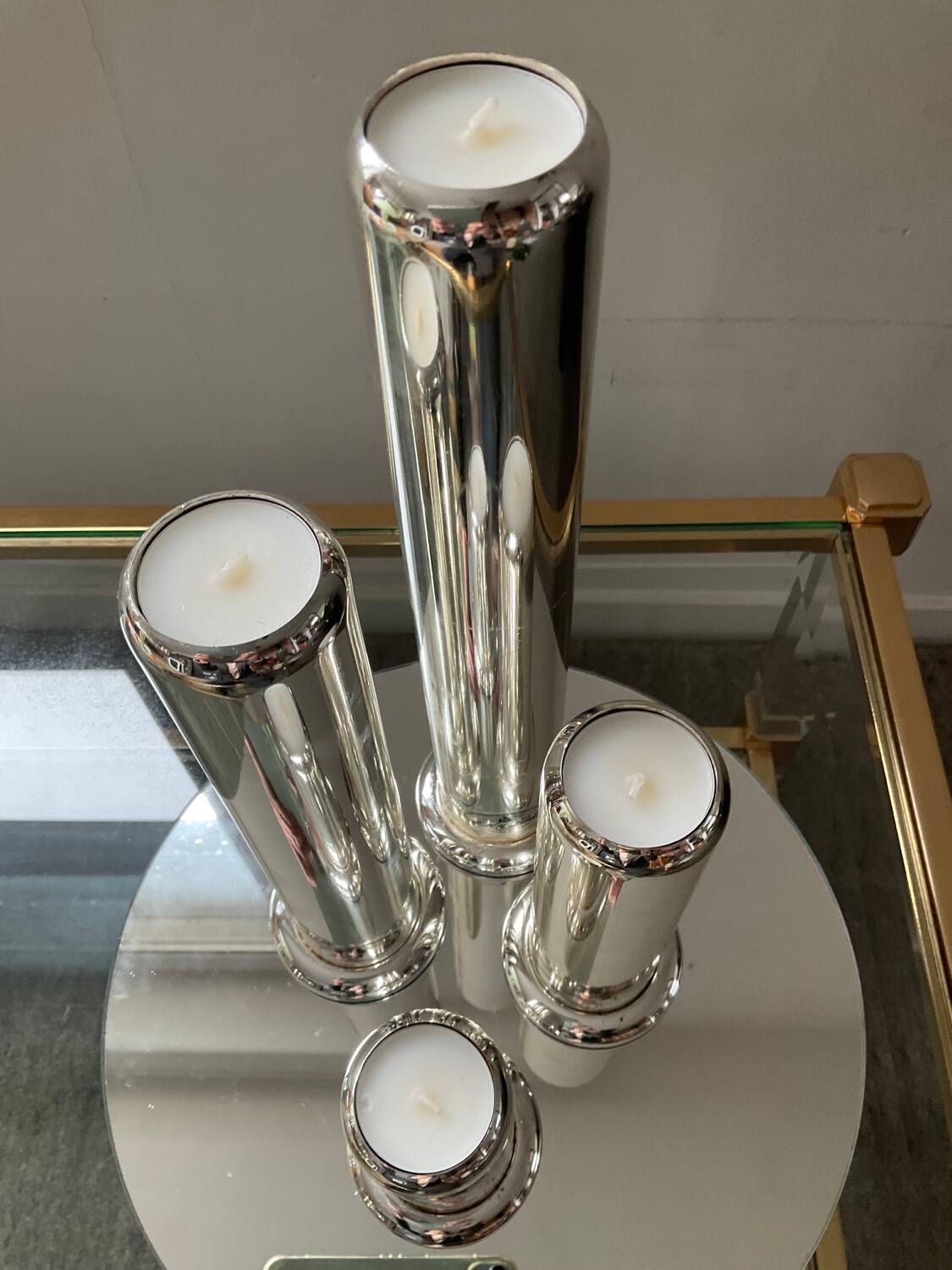 Series 4 HRW Fink Germany candlesticks from the 70s in silver metal