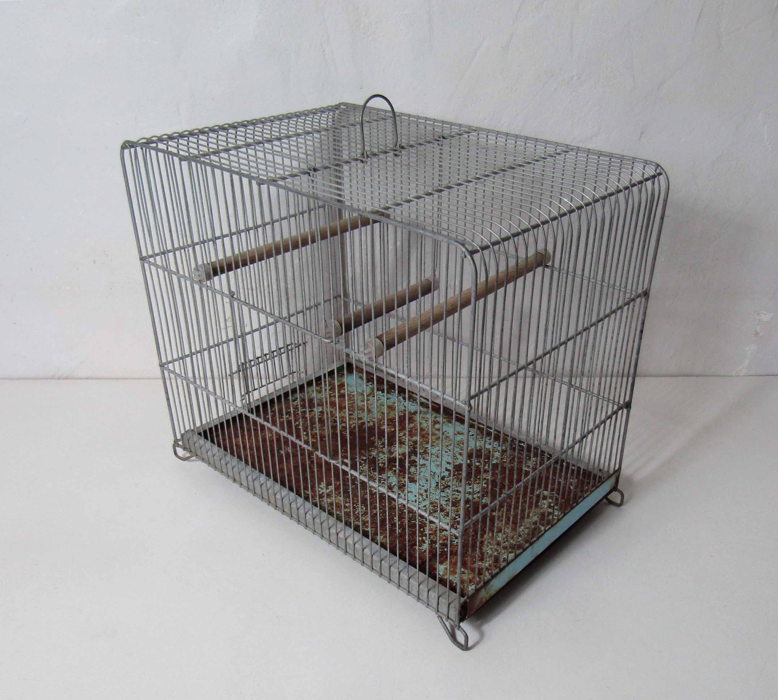Old vintage mint green bird cage