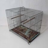 Ancienne cage à oiseau vert mint métal vintage