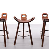 Spanish marbella sergio rodrigues bar stools 1970s