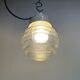 Industrial white porcelain pendant light with ribbed glass, 1970s