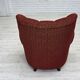 1960s, Danish relax armchair, original red furniture wool, oak wood legs.
