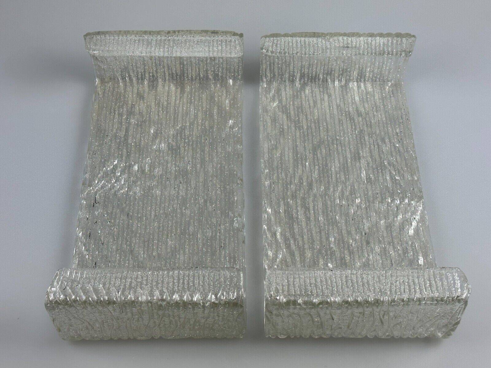 60s 70s ice glass flush mount ceiling lamp by Kaiser Leuchten Germany