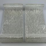 60s 70s ice glass flush mount ceiling lamp by Kaiser Leuchten Germany