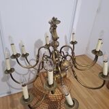 Antique chandelier in 12-pointed brass