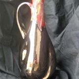 Glazed Vallauris vase, metallic effect and colors
