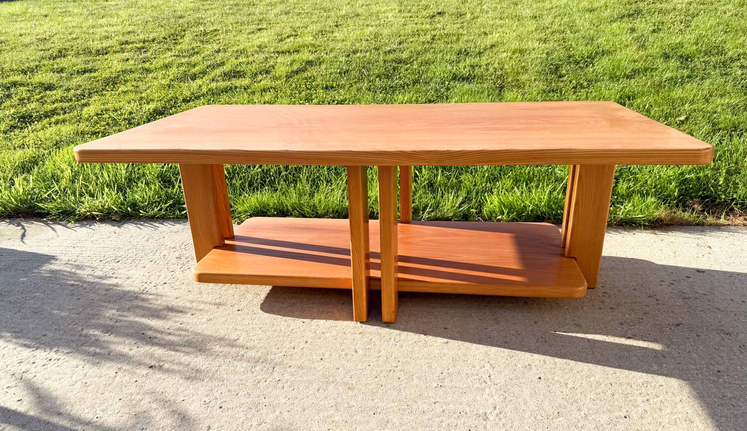 Large solid elm coffee table