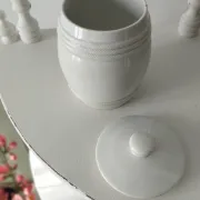 Ancien pot couvert moutardier Creil Montereau