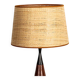 Danish keel-shaped table lamp in teak and ebony by Fog & Morup.