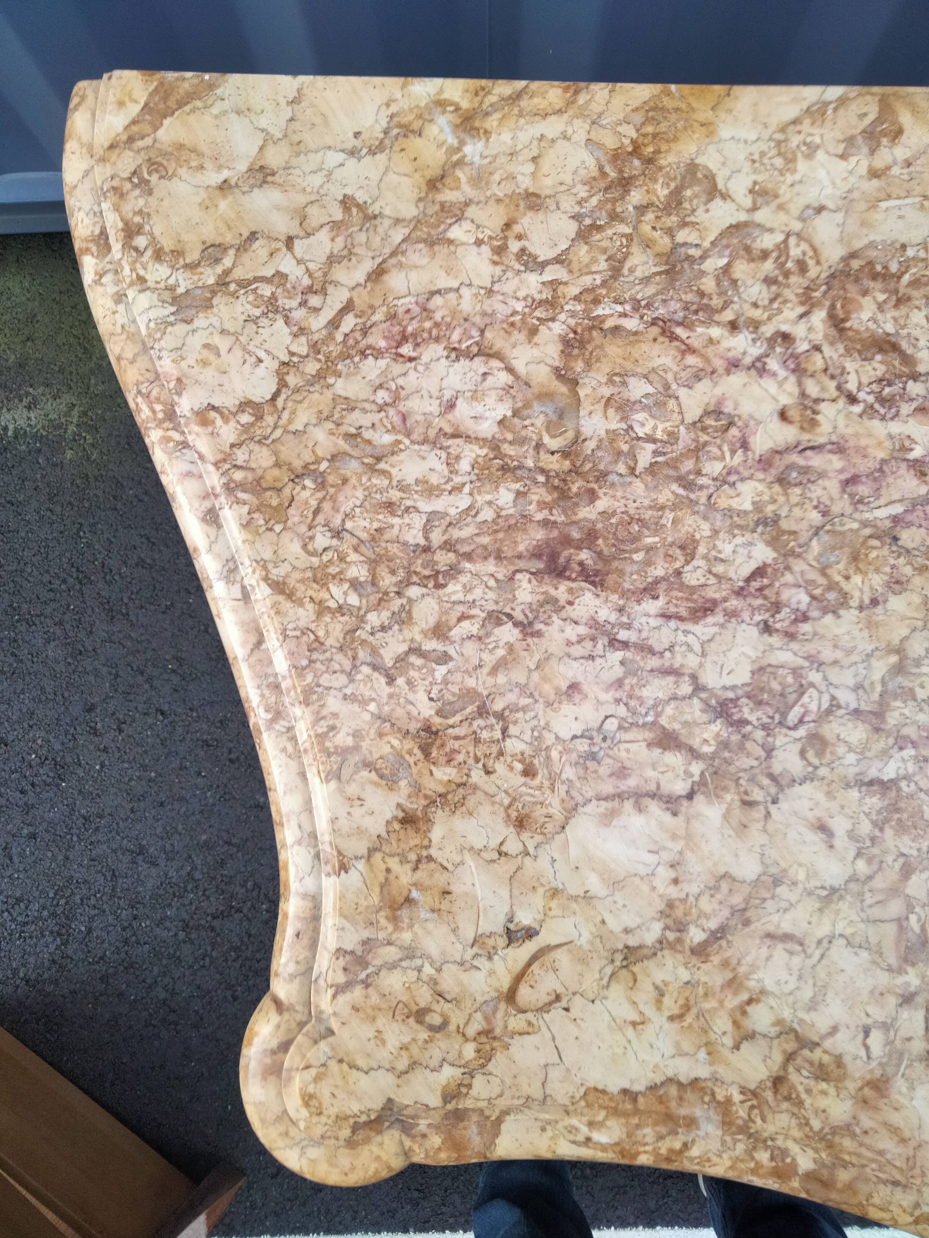 Old style chest of drawers Louis XV marquetry marble top