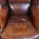 Vintage Sheepskin Wingback Chair