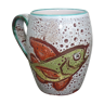 Cup/mug seaweed décor and fish Fat Lava vintage