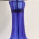 Lampe de table en verre de Murano bleu avec ou sans abat-jour en tissu, Italie