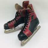 Pair of vintage leather ice skates
