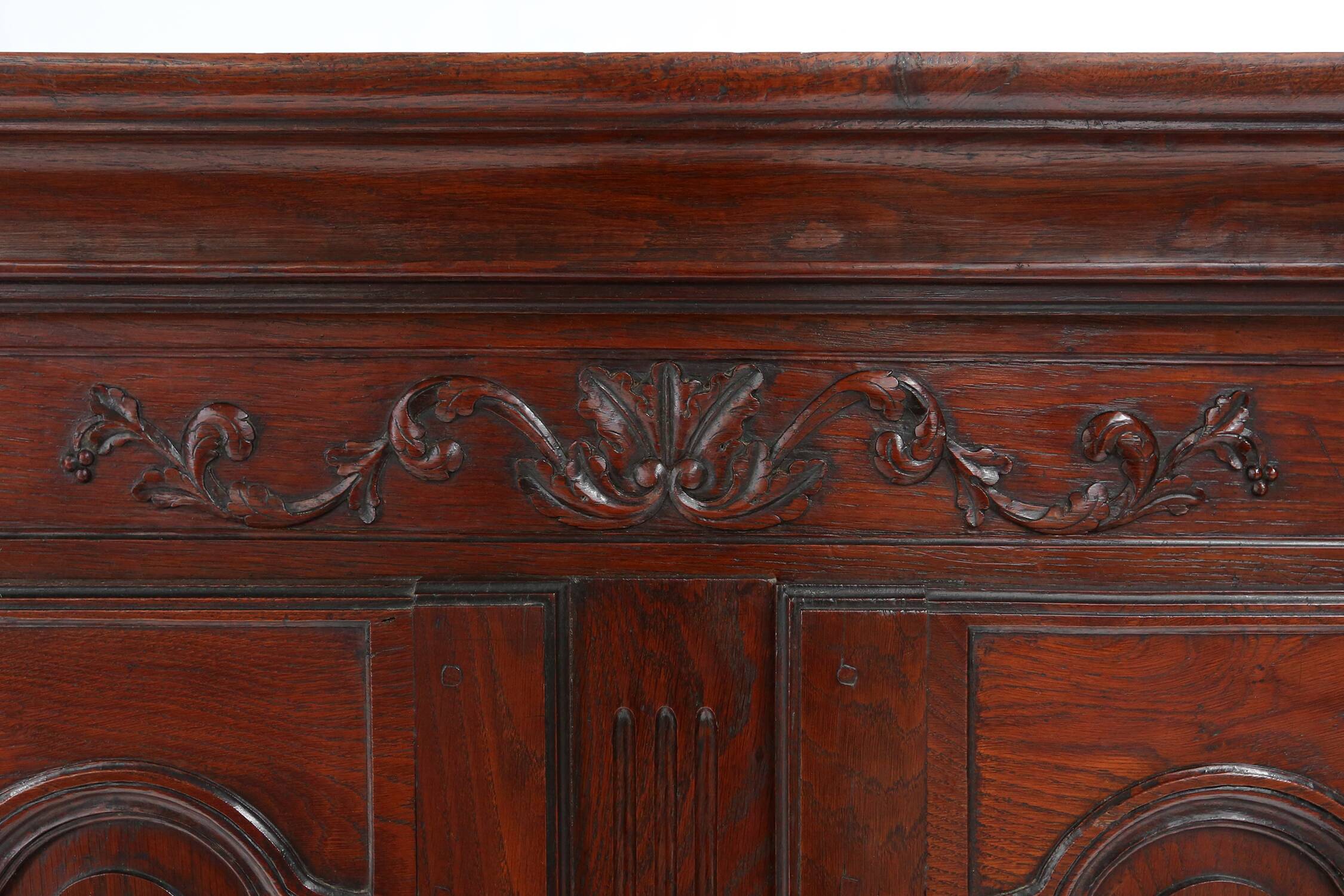 Large French antique carved bridal Armoire in Louis XVI style, 1850