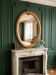 Gold oval mirror refurbished with a pediment — Louis XVI / Napoléon III style