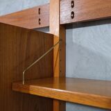 Mid-Century Modular Free Standing  Teak Wall Unit by Kjell Riise for Brodrene Jatogs, Norway, 1960s