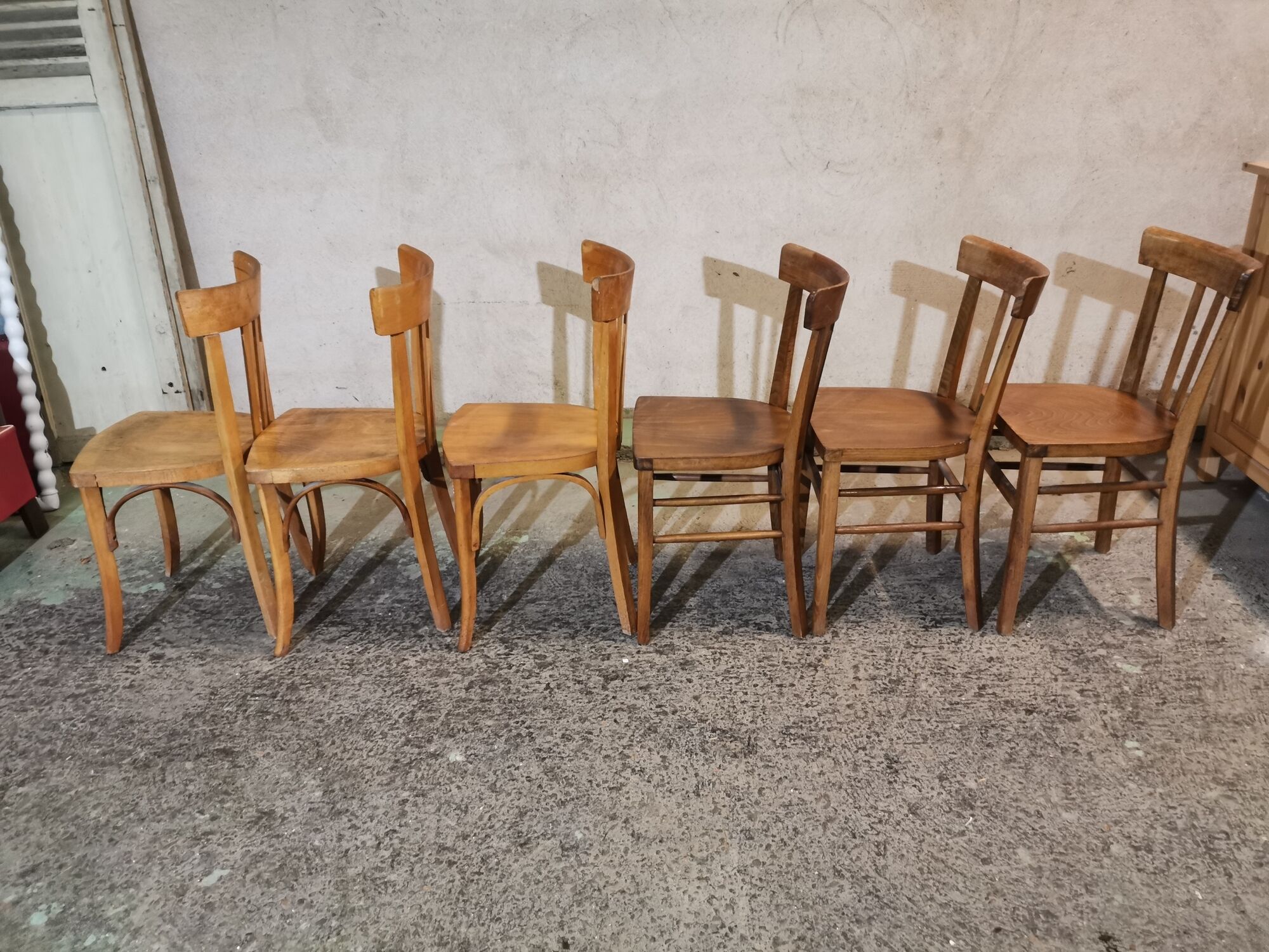 Bistro chair year 50 60 lot of six mismatched chairs