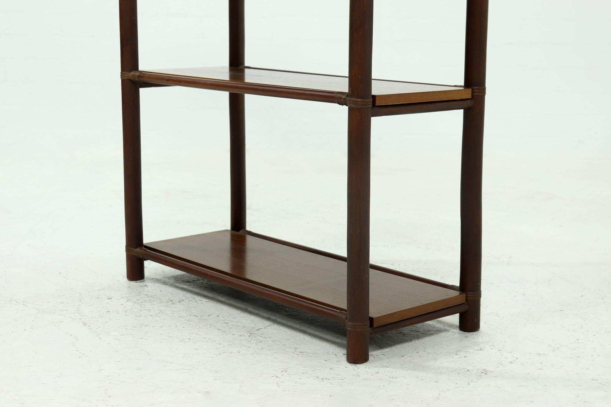 Mid-Century Bamboo and Teak Bookcase Room Divider 1970s