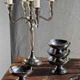 Set of 6 silver metal ice cream cups with small base D9 H5.5