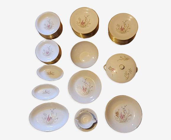Table service 53 pieces in porcelain